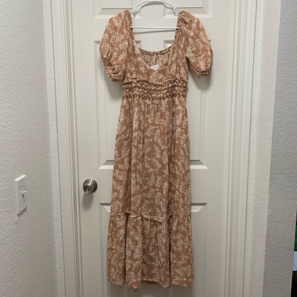 NWT Free People Ellie Printed MaxiDress in Neutral - Picture 13 of 16